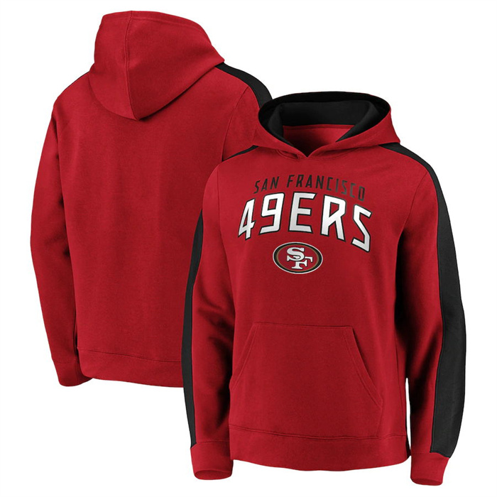 Men's San Francisco 49ers Red Game Time Arch Pullover Hoodie